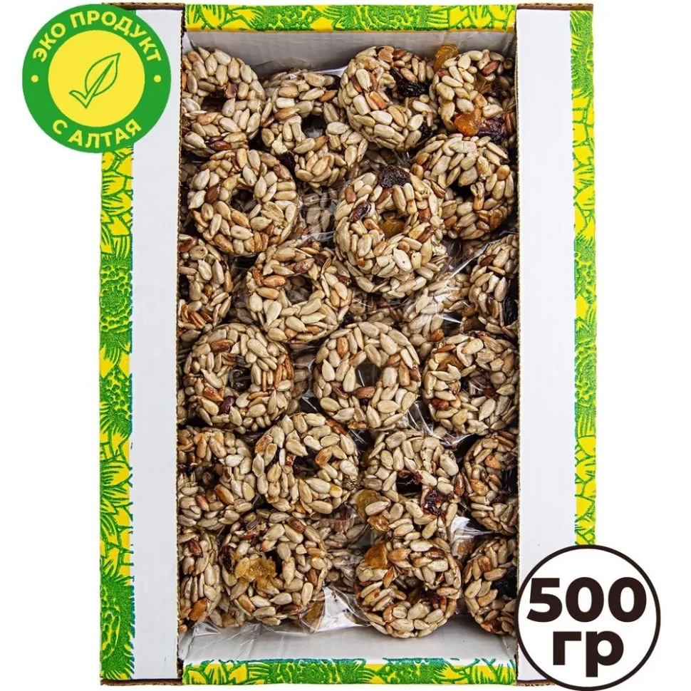  Козинаки из подсолнечника с медом и сухофруктами "Зачетные" 500г в Донском