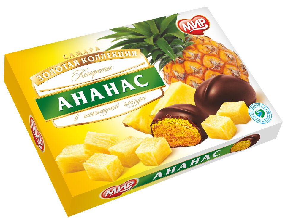 КФ МИР Ананас в шоколадной глазури 160г в Донском