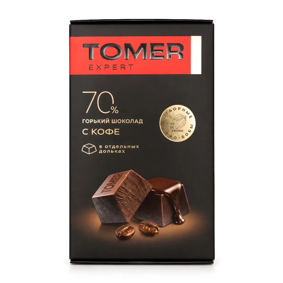  Фабрика Томер  Горький (70%) шоколад с КОФЕ, 90г  в Донском