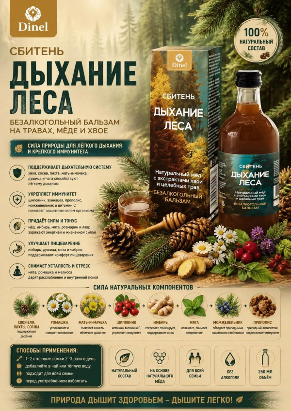 №2 Сбитень Дыхание леса, 250мл  в Донском